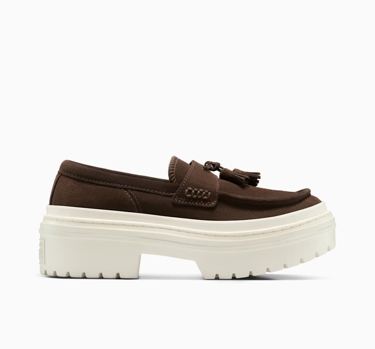 Converse Chuck Taylor All Star Lugged Heel Loafer Platform Suede "Totally Fudged / Egret"