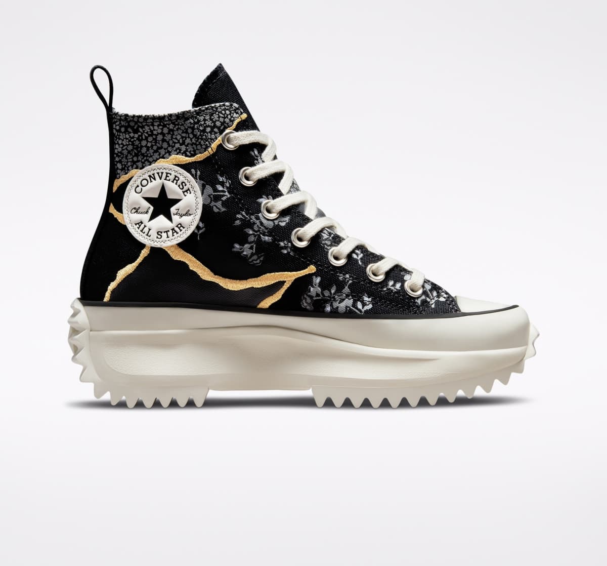 Converse Run Star Hike Platform Metallic Floral "Black / Multi / Egret"