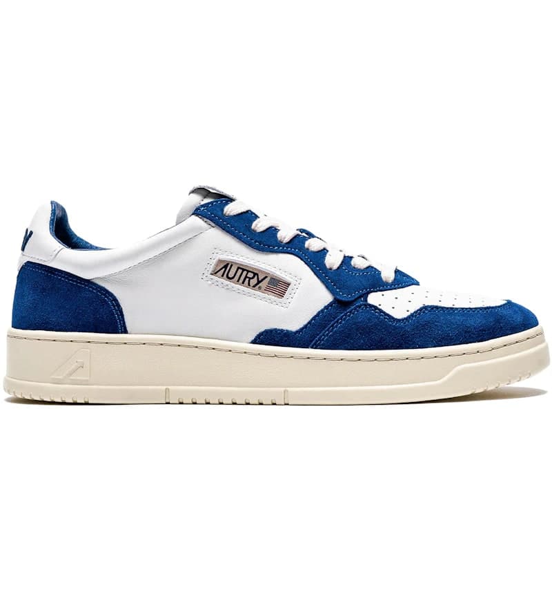 Autry Open Leather Low White Academy Blue