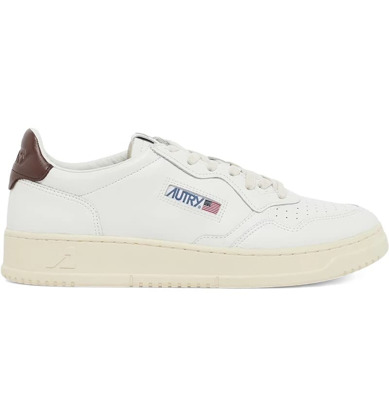 Autry Medalist Leather Low White Brown Tab