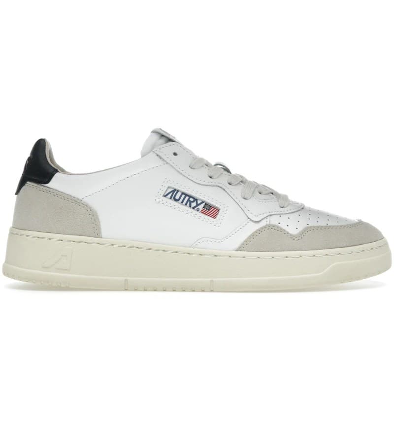 Autry Medalist Leather Low White Black Beige