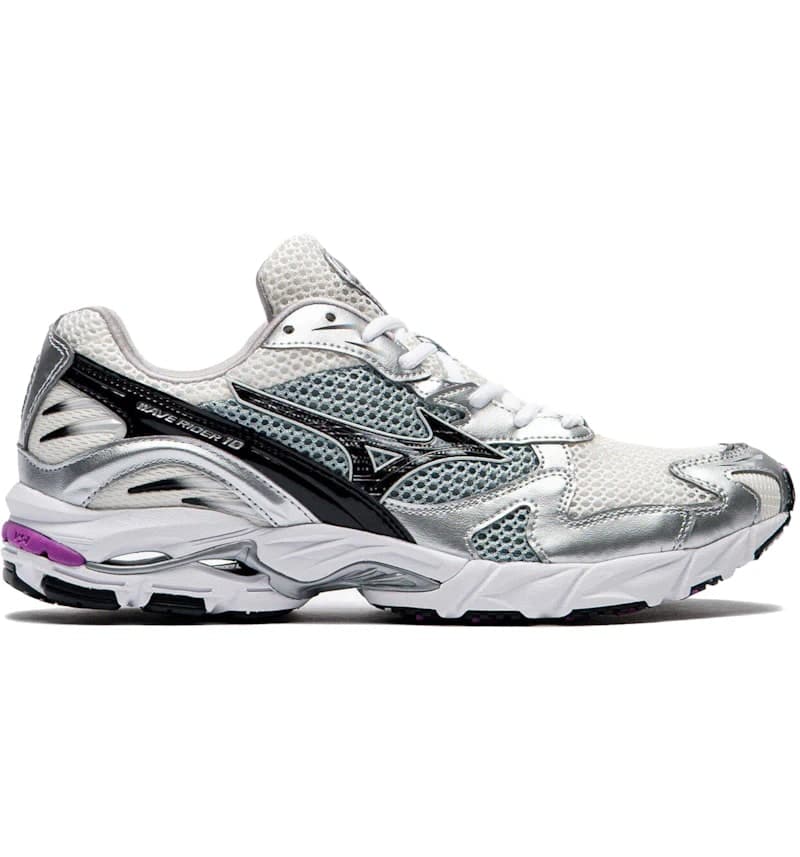 Mizuno Wave Rider 10 Snow White Black Slate