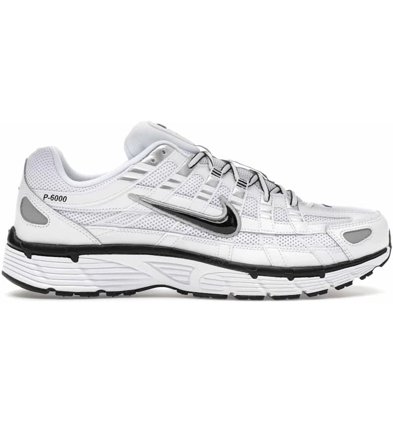 Nike P-6000 White Metallic Silver Black